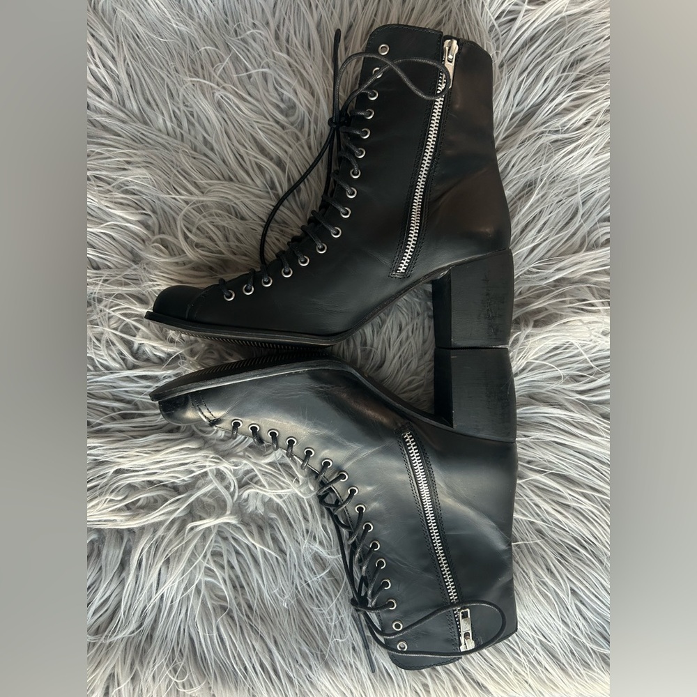 Jeffrey Campbell Black Lace Up Booties - Picture 3 of 10